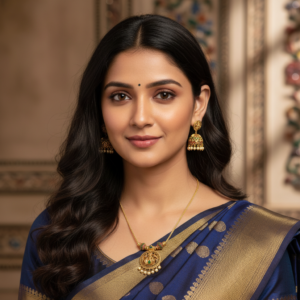 Diadeep Traditional Temple Jewellery Gold-Plated Lakshmi Pendant Necklace Set for Women | Ruby & Green Stone Handcrafted Jewellery with Pearl Drops | Bridal & Festive Wear Set | Imitation Jewellery India